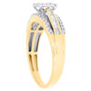 Diamond Engagement Wedding Ring 14K Yellow Gold Princess & Baguette Cut 0.37 Ct.