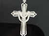 Mens 10K White Gold 0.55 Ct. Designer White Diamond Cross Jesus Charm Pendant
