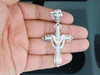 Mens 10K White Gold 0.55 Ct. Designer White Diamond Cross Jesus Charm Pendant