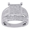 10K White Gold Real Diamond Square 4 Prong Wedding Engagement 9mm Ring 0.60 CT.