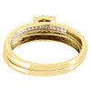 Diamond Wedding Bridal Set 10K Yellow Gold Flower Engagement Ring 0.34 Ct.