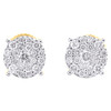 10K Yellow Gold Natural Diamond 7mm Hip-Hop Starburst Round Stud Earrings 1/2 CT