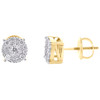 10K Yellow Gold Natural Diamond 7mm Hip-Hop Starburst Round Stud Earrings 1/2 CT