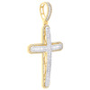 10K Yellow Gold Natural Baguette Diamond Men's Round Dome Cross Pendant 1.80 CT