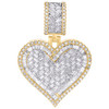 10K Yellow Gold Natural Baguette Diamond Womens Fancy Cluster Heart Pendant 1 CT
