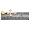 10K Yellow Gold Natural Diamond Men's Tiered Halo Pointed Cross Pendant 0.30 CT