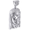 Genuine Pave Diamond Jesus Piece Charm 10K White Gold 1.72" Pendant 0.25 Ct.