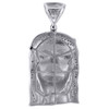 Genuine Pave Diamond Jesus Piece Charm 10K White Gold 1.72" Pendant 0.25 Ct.