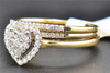 Heart Shaped 3 Piece Diamond Bridal Set 14K Yellow Gold Engagement Ring 1/2 CT