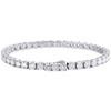 .925 Sterling Silver Solitaire Moissanite 4mm 1 Row 7" Tennis Bracelet 9.25 CT