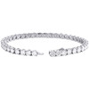 .925 Sterling Silver Solitaire Moissanite 4mm 1 Row 7" Tennis Bracelet 9.25 CT