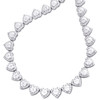 .925 Sterling Silver Moissanite Women's Halo 7.5mm Heart Link 20" Chain 30.58 CT .925 Sterling Silver Moissanite Women's Halo 7.5mm Heart Link 20" Chain 30.58 CT