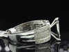 Diamond Engagement Ring 10K White Gold Pave Round Cut 0.40 Set Rectangle