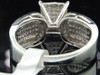 Diamond Engagement Ring 10K White Gold Pave Round Cut 0.40 Set Rectangle