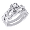 Diamond Solitaire Engagement Ring 10K White Gold Infinity Bridal Set 0.33 Tcw.