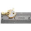 10K Yellow Gold Natural Diamond Heart Lock & 4 Leaf Clover Key Pendant 1/3 CT