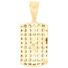 10K Yellow Gold Baguette Diamond 1.5" Cluster Iced Out Dog Tag Pendant 1.55 CT