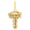 10K Yellow Gold Real Baguette Diamond 2" Cluster Trap House Key Pendant 1.28 CT