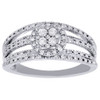 10K White Gold Round Cut Diamond Fashion Cocktail Halo Engagement Ring 0.33 Ct.