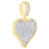 10K Yellow Gold Real Baguette Diamond Lattice / Weave Halo Heart Pendant 1.10 CT