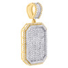10K Two Tone Gold Baguette Diamond Lattice / Weave Octagon Frame Pendant 1.85 CT