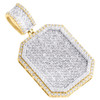 10K Two Tone Gold Baguette Diamond Lattice / Weave Octagon Frame Pendant 1.85 CT