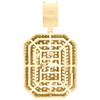 10K Two Tone Gold Baguette Diamond Lattice / Weave Octagon Frame Pendant 1.85 CT