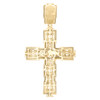 10K Yellow Gold Natural Baguette Diamond Geometric Cluster Cross Pendant 1.63 CT