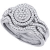 Diamond Engagement Wedding Ring 10K White Gold 3 Piece Pave Bridal Set 0.33 Ct.