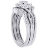 Diamond Engagement Wedding Ring 10K White Gold 3 Piece Pave Bridal Set 0.33 Ct.