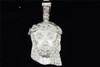 Diamond Jesus Face Pendant Men's .925 Sterling Silver Round Pave Charm 0.35 Ct