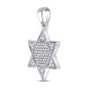 10K White Gold Genuine Diamond Jewish Charm Star Magen David Pendant 1/5 CT