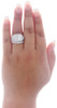 Quad Princess Diamond Wedding Bridal Set 14K White Gold Engagement Ring 3.34 Ct