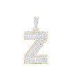 10K Yellow Gold Genuine Baguette Diamond Iced Out Letter Z Initial Pendant 1 CT