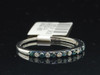 10k White Gold Round cut Blue Diamond Wedding Band Fashion Ring 0.28 Ct.