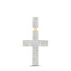 10K Yellow Gold Genuine Diamond Men's Religious Charm Large Cross Pendant 4 CT