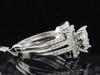 Diamond Halo Bridal Set 10K White Gold 1.01 CT Engagement Ring Wedding Band