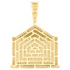 10K Yellow Gold Natural Diamond Roman House Frame Last Supper Pendant 1/2 CT