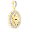 10K Yellow Gold Diamond Medallion All Seeing Eye Star of David Pendant 1/3 CT