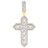 10K Yellow Gold Natural Diamond Infinity in Pointed Cross Frame Pendant 1/2 CT
