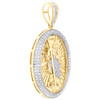 10K Yellow Gold Genuine Diamond Starburst Oval St. Jude Medallion Pendant 1/4 CT