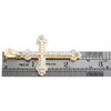 10K Yellow Gold Genuine Baguette Diamond Iced Charm Budded Cross Pendant 1.50 CT