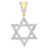 10K Yellow Gold Natural Round Diamond Unisex Charm Star of David Pendant 1/4 CT