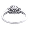 10K White Gold Natural Diamond 2 Row Fleur Lily Halo Square Promise Ring 1/4 CT