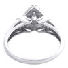 10K White Gold Real Baguette Diamond Cathedral Teardrop Halo Promise Ring 1/4 CT