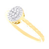 10K Yellow Gold Real Diamond Braided Cluster Twist Oval Halo Promise Ring 1/7 CT