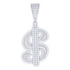 925 Sterling Silver Moissanite Iced Charm Cash Money Dollar Sign Pendant 1.38 CT