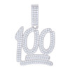 925 Sterling Silver Moissanite Emoji Charm Iced Out Score 100 Pendant 0.94 CT