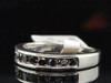 Ladies 10K White Gold Black Diamond Wedding Band Designer Engagement Ring 0.51Ct