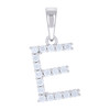 925 Sterling Silver Prong Set Moissanite Block Letter E Initial Pendant 0.57 CT